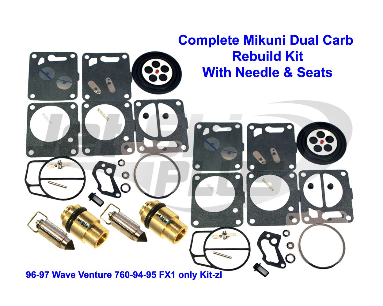 Yamaha Dual Mikuni Rebuild Kit Needle/Seat-Carb Base Gasket SuperJet WaveVenture 
