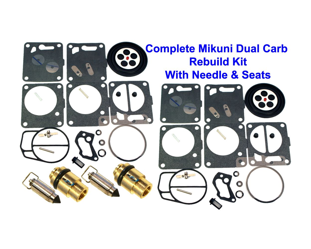 Yamaha Dual Mikuni Carburetor Rebuild Kit Needle/Seat Carb Base Gasket XL 700_ 